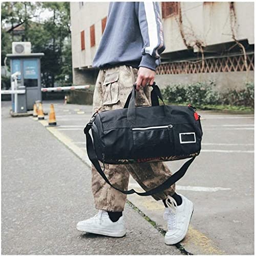 Gym Bag for Men Women, Travel Bags, Small Fitness Workout Sports Duffle Bag with Shoes Compartment, Water Resistant Overnight Weekender Duffel Bag (Black)2