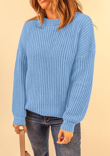 PRETTYGARDEN Fall Sweaters for Women 2025 Fashion Long Sleeve Casual Ribbed Knit Winter Clothes Pullover Jumper Tops