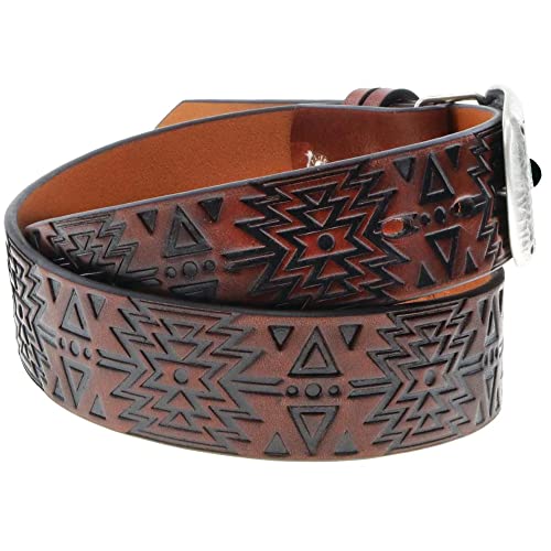 Original Hooey Ladies Belt in Brown/Black with Aztec Design2