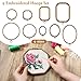simarro 9 Pcs Large Embroidery Hoop Embroidery Frame Set , 4 Shape Decorative Imitated Wood Cross Stitch Hoop for Art Craft Sewing Circle Oval Octagonal Embroidery Hoops