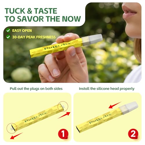 Image of PUFFIAIR Mullein Herbal Air Inhaler | with Mullein Flower & Leaf Extract for Lung Care, Craving & Stress Relief | Nicotine-Free, Smokeless Inhalers & Non-Electric, Usable Anywhere - 2 Pcs