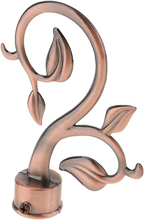 Leaves Design 28mm Inner Diameter Curtain Pole End Caps Decor (Color : B)