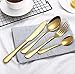 Gold Silverware Flatware Cutlery Set,18/0 Stainless Steel Utensils 24-Piece Service for 6,Include Knife/Fork/Spoon,Matte Polished,Dishwasher Safe(Gold)