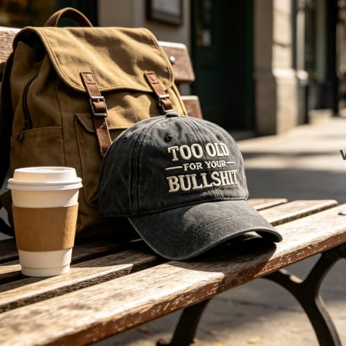 Old & Don't Care Hat, Vintage Distressed Old & Don’t Care Cap, Adjustable Funny Baseball Cap - image 5