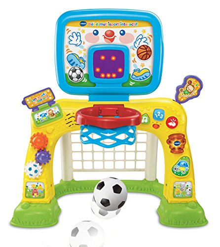 VTech Bébé Multisport Interactif Structure de Motricité Bébé 2 en 1 Cage de Foot Panier de Basket avec Tableau de Score et Ballons Cadeau Enfant Dès Contenu en Français - vue 5
