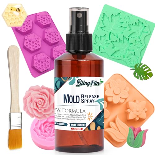 Silicone Mold Release Spray 5.07 fl oz – Non-Stick Resin & Epoxy Release Agent, Fast-Drying Candle Mold Release– Works on Rubber, Concrete, Soap Molds – Easy Cleanup