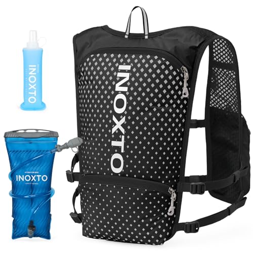 Image of INOXTO Running Hydration Vest Backpack,Lightweight Insulated Pack with 1.5L Water Bladder Bag Daypack for Hiking Trail Running Cycling Race Marathon for Women Men