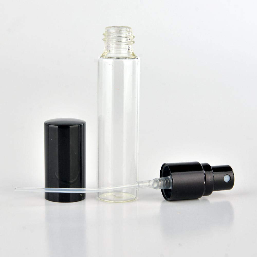 Bottigliette Plastica100 Pezzi / 5 ml 10 ml Bottiglia di Profumo Portatile in Vetro Ricaricabile con atomizzatore in Alluminio Custodia Vuota per Profumo per viaggiatore-15ml_Argento
