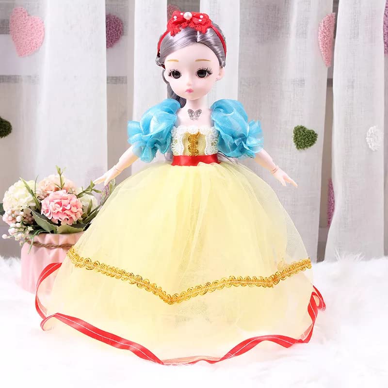 DSR BJD Dolls 30CM Smart Doll with Full Set Clothes Shoes Wig Makeup & with Music Gift for Girls Best Gift (30Cm ( Net Dress Design))-Doll (Light /Music) Pink