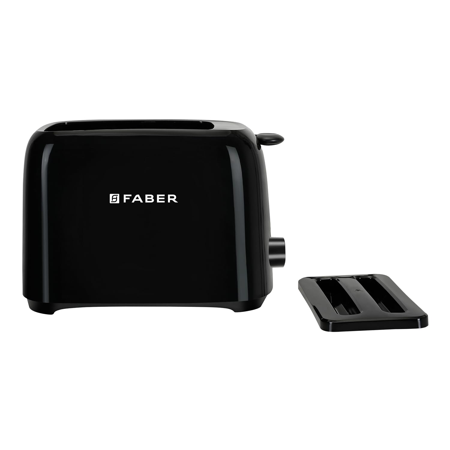 faber 750 watts pop-up toaster 6 shade browning settings 2 slice slots, auto pop-up, dust lid, cord wrap storage, removable crumb tray, food grade heating element, anti-jam function (black)