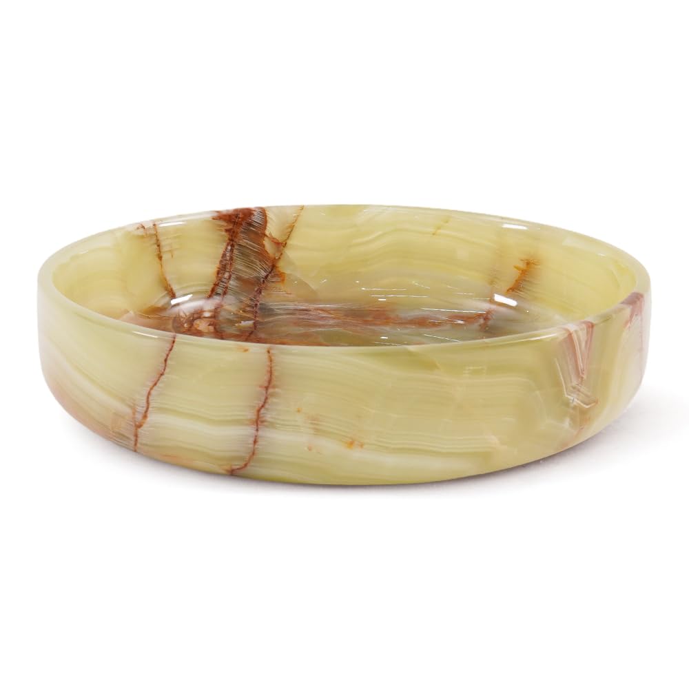 Marmor Servierschale 20,3 cm, Grün Onyx Handgemachte Obstschale für Küchenthek, Dekorativer Obsthalter für Wohnkultur