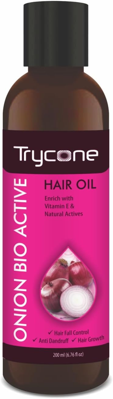 Trycone Onion Hair Oil with Vitamin E,100% Natural Oils and Herbs, 200 Ml