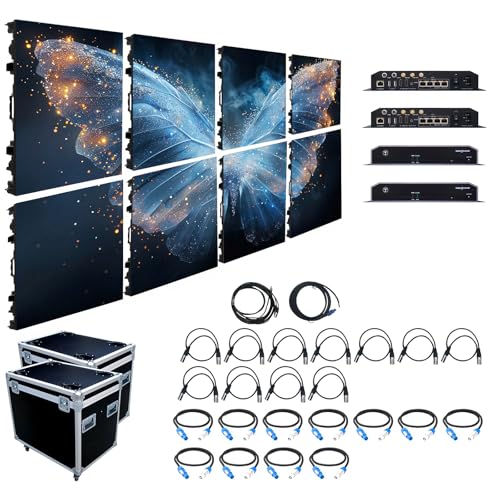 Image of P3.91 P4.81 Rental LED Display Screen, 3840Hz /1920Hz High Refresh Rate, IP65 Waterproof Outdoor LED Panels with Aluminum Cabinet, Mounting Frame for Stage Events (8, P3.91, 50 * 50cm(1.64 * 1.64ft))