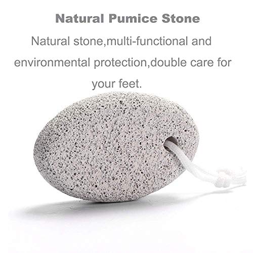 Image of Pumice Stone 2 Pcs, Natural Lave Pumice Stone for Feet /Hand, Small Callus Remover /Foot Scrubber Stone for Men /Women - Multicolor (owal)