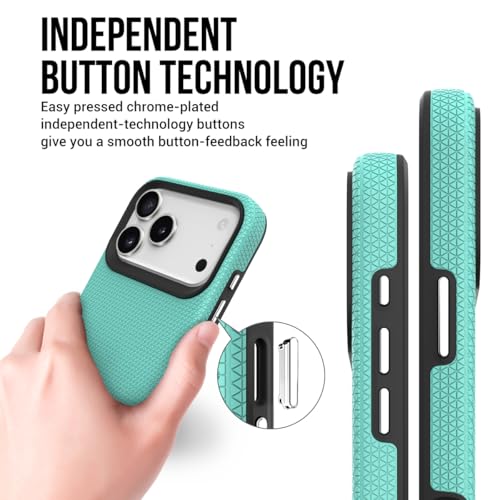 Image of NOXO Ultra-Hybrid Triangle Back Case Cover for iPhone 17 Pro Max, | Shockproof Design | Camera Protection | Soft TPU & Rugged PC | Bumper Case Cover for iPhone 17 Pro Max, (Mint Grean)
