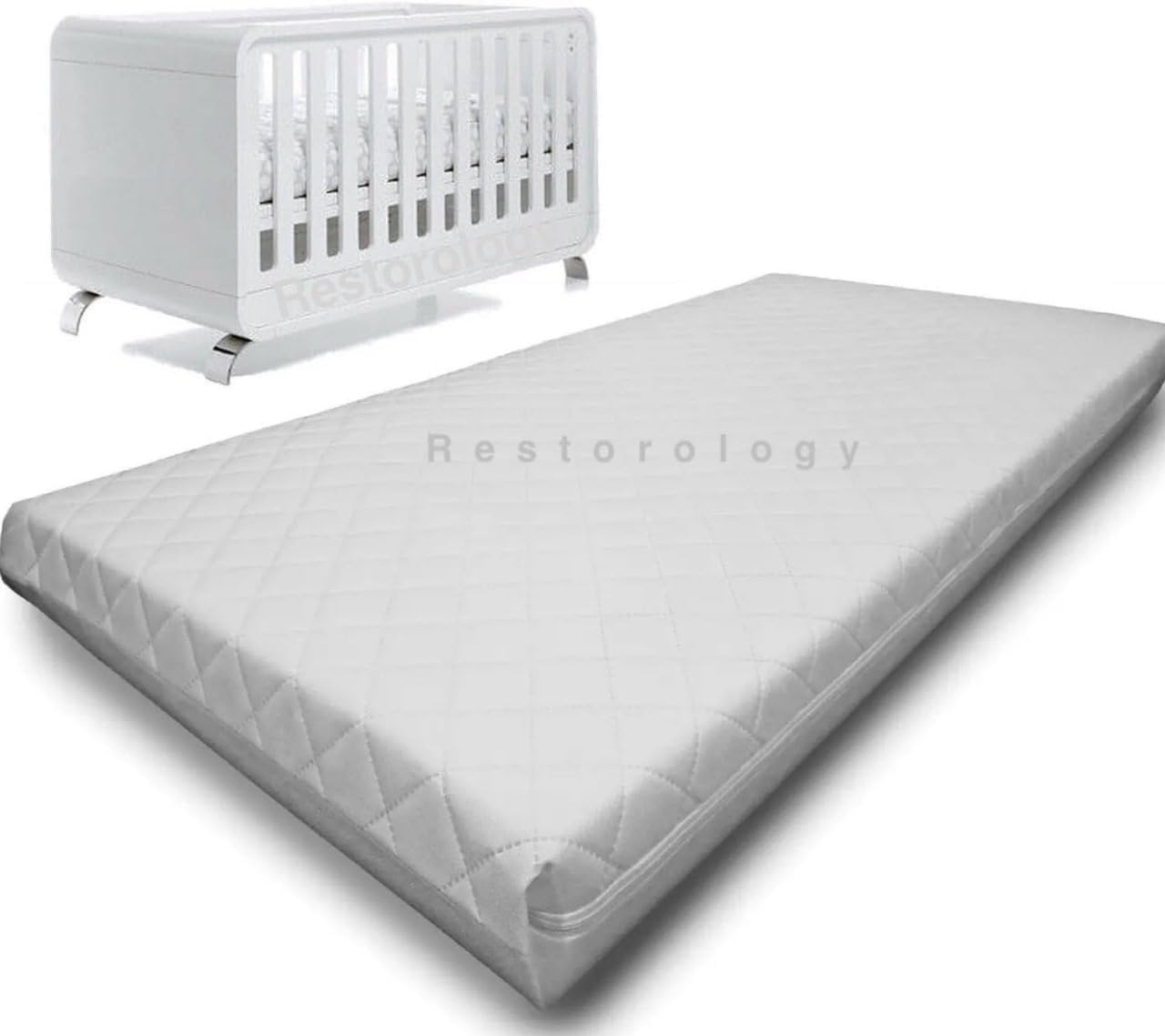 RAINBOW Cot Bed Mattress Protector for Baby & Toddler – Reversible Quilted Zipped Cover ...