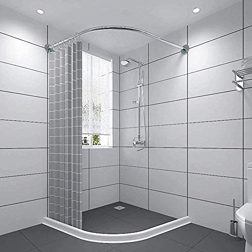 Asta Tenda Doccia Angolare Bastone Tenda Doccia Semicircolare Anti Ruggine Cromata Regolabile Materiali in Acciaio Inossidabile per Bagno e Vasca da Bagno70 to 95 x 70 to 95cm