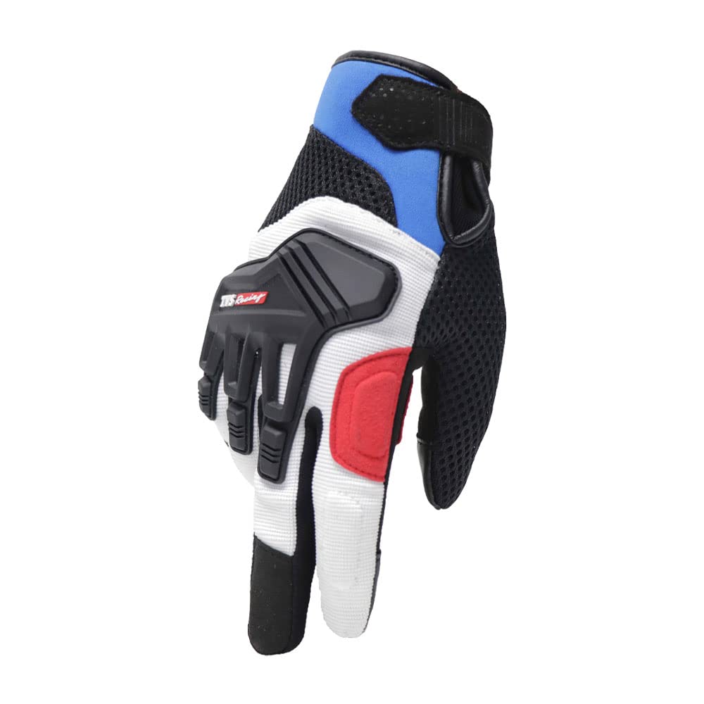 TVS Racing Riding Gloves - City Blue & Red, Size M
