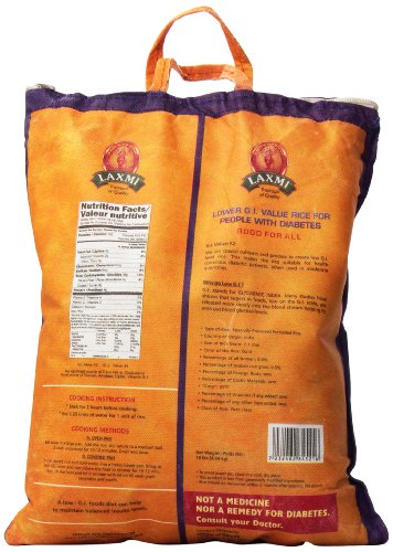 Laxmi Diabetic Friendly Basmati Rice w/Lower G.I. Index Value - 10lb