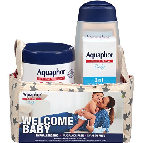 Image of Aquaphor Baby Welcome Baby Gift Set - Healing Ointment, Wash and Shampoo, 3 in 1 Diaper Rash Cream