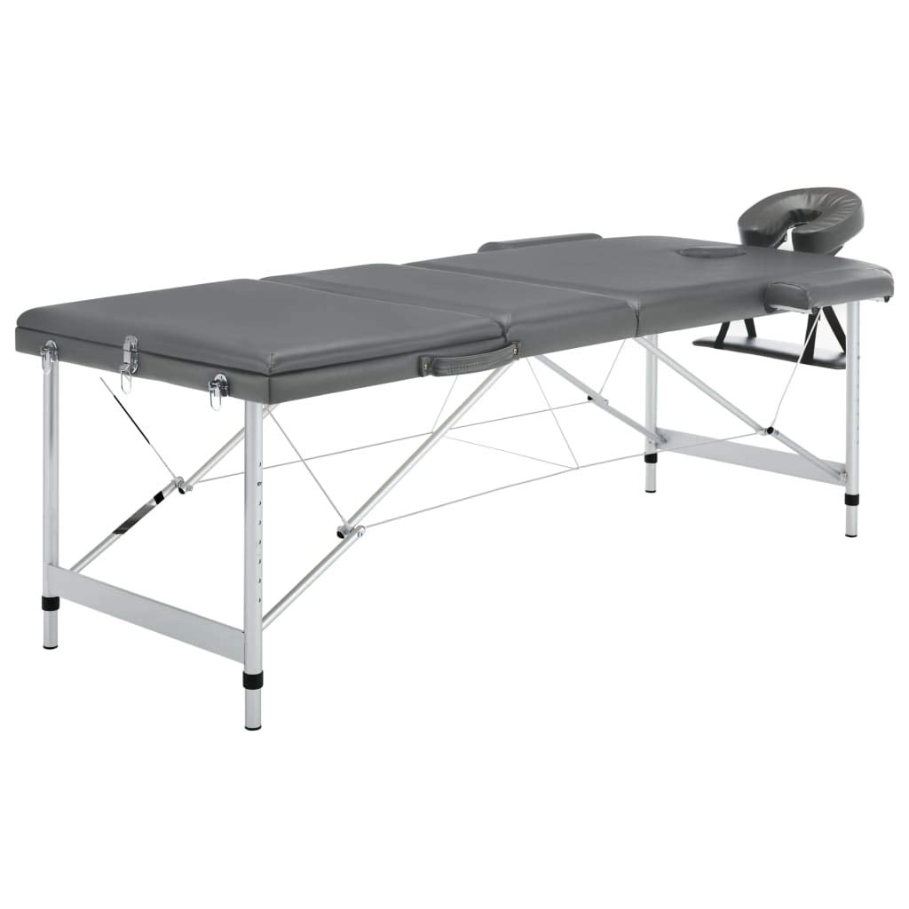 LAPOOH Camilla Masaje 3 Zonas Estructura Aluminio Antracita 186x68 cm, Apoyabrazos Tattoo, Camilla Tattoo, Camilla Estetica, Camilla De Espalda, Cama De Masaje, Mesa De Masaje - SPU:110175