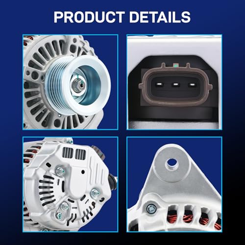 Image of New Alternator Compatible with 2002 2003 Toyota Camry 02 03 Solara 2.4L, 2001-2005 RAV4 Base 2.0L 2.4L, 2005 RAV4 L Sport Manual Trans, 13958N 102211-2120 27060-0H010 400-52105