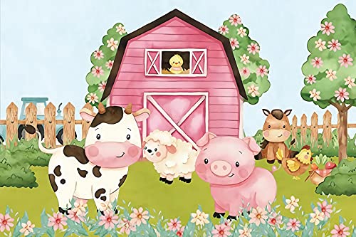 Fondo Fotográfico Animales de Granja 10x8ft Rosa miniatura 6