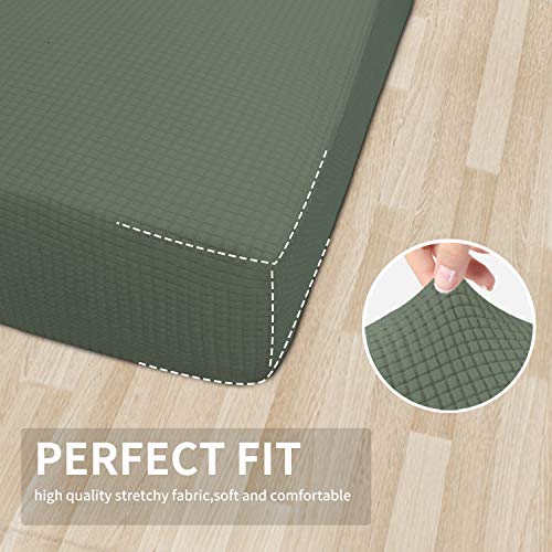 Image of Easy-Going Stretch Cushion Cover Sofa Cushion Furniture Protector Sofa Seat Sofa slipcover Sofa Cover Soft Flexibility with Elastic Bottom(Chiar Cushion,Greyish Green) | Sofa Cushion Furniture Protector Sofa Seat sofa slipcover Washable sofa cover soft with Elastic Bottom Greyish Green