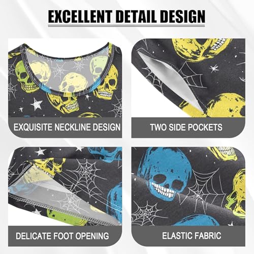 Skull Pajama Set Pajamas Sleepwear Nightwear Loungewear Clothes Set B04043564