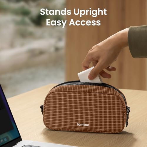 Image of tomtoc Electronics Organizer Travel Case Performance, Water Resistant Bag Cable Tech Pouch Accessories, Carry Storage for Cord, Phone, Cables, Airpods, USB Flash Drive, Daily Items