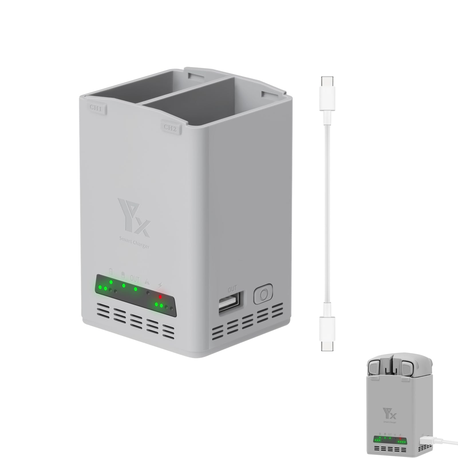 Hub di ricarica a doppia batteria compatibile con batterie drone DJI Lito 1/X1