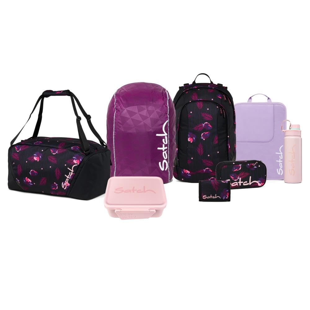 Satch Air Kollektor Edition Schulrucksack Set 8tlg. inkl. Brotdose und Trinkflasche (Mystic Night)