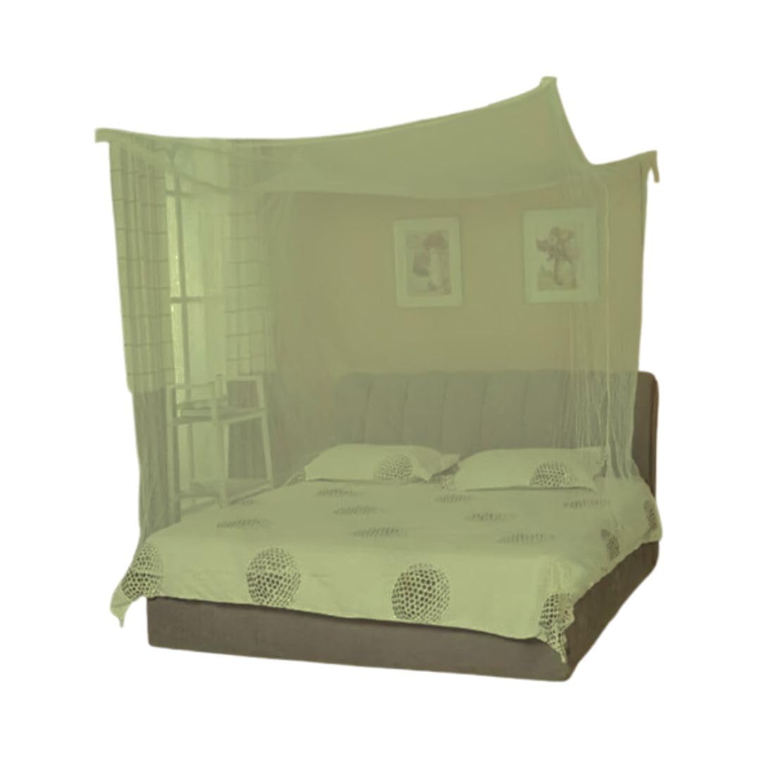 Divayanshi Polycotton Mosquito net for Bed (Olive Green, 8 x 8 ft)
