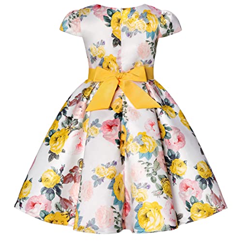 CMMCHAAH 2-9T Girls Flower Dresses Toddler Pageant Party Easter Floral Print Dress2