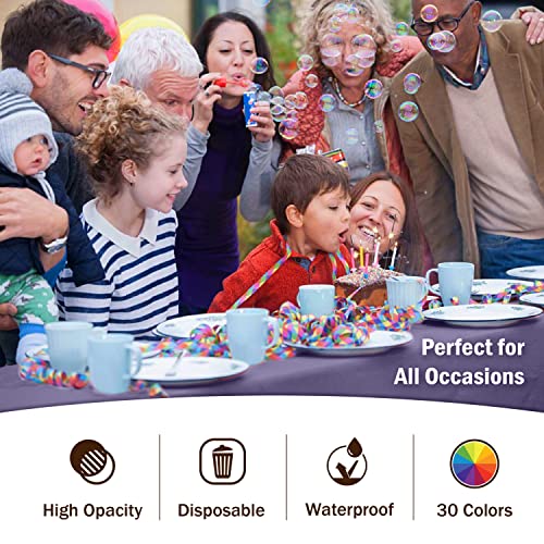Image of Party Solids Lavender Rectangular Plastic Tablecloth - 54x108 Inch, Pack of 24