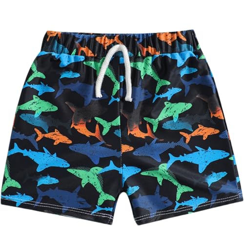 Image of Ohrwurm Baby Boy Swim Trunks Cartoon Print Elastic Waist Swimming Shorts Beach Board Bathing Suit Swimwear