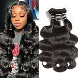 ASHINE Hair Bundles Body Wave Unprocessed Cambodian Raw Hair Bundles Top Virgin Hair Weave Human Hair 3 Bundles Natural Black Hair Extension for Women 14 16 18 Inch