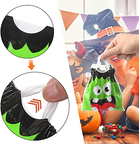 FINGOOO 36 pieces Halloween Drawstring Candy Bags PVC Trick or Treat Bags Goodie Bags Halloween Supply for Kids (9 Styles) - Image 4