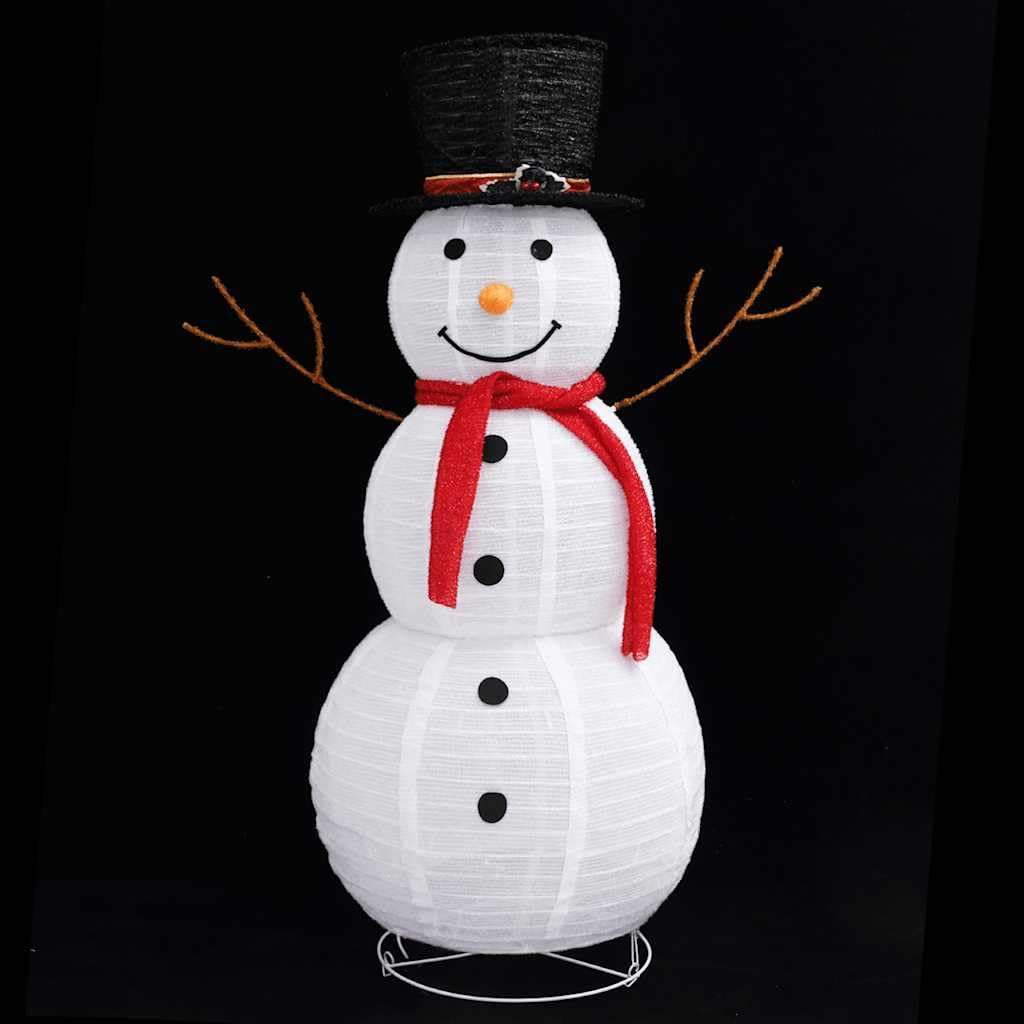 Figura decorativa de muñeco de nieve de Navidad, tela de lujo LED, 120 cm