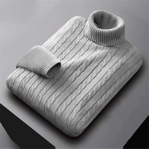 Men's High Neck Knitted Sweater Outdoor Lightweight Basic Pullover Solid Twisted Knit Winter Jumper2