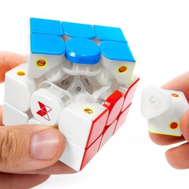 Image of QiYi X-Man Tornado V3 Pioneer 3x3 Magnetic Speed Cube - MagLev Core with Corner-to-Core Magnets, UV Coating Adjustable Tension, Spring & Magnet Settings - Fast Cube with Accessories (Bag, Tool, Case)