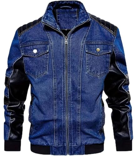 FTIMILD Men's Vintage Denim Jacket Casual Windproof Biker Jacket Jean Jacket with...