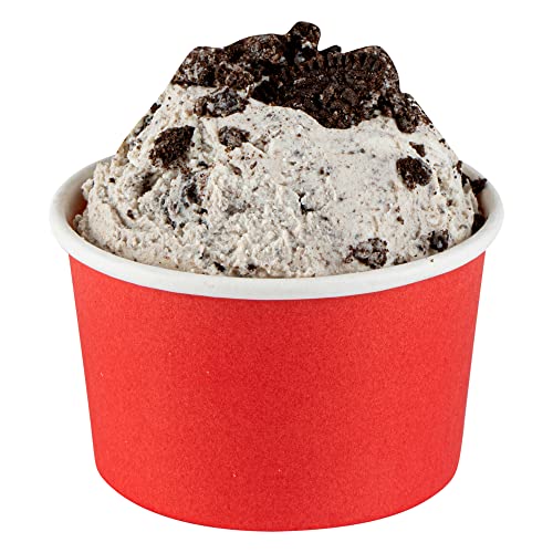Image of Restaurantware Red 50 Count To Go Cup Disposable 3 x 3 x 1.8 Inches Paper Mini Cup Grease-Resistant Cup Recyclable Durable Design