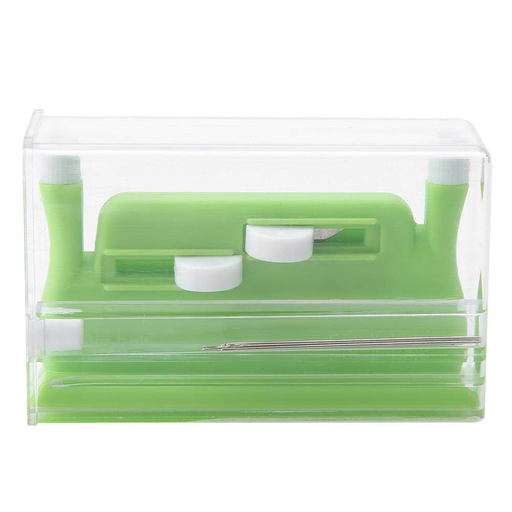Pssopp Green Automatic Needle Threader With Case - Easy Hand Sewing Tool For Diy Craft Projects, Sewing Accessories For Beginners And Enthusiasts