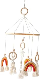 harayaa Berço móvel para bebê decorações de berçário colorido de madeira anéis berçário móvel para berço berço móvel para crianças recém-nascidas