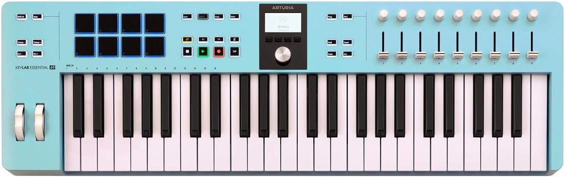 Arturia KeyLab Essential mk3 — 49 Key USB MIDI Keyboard Controller with Analog Lab V Software Included
