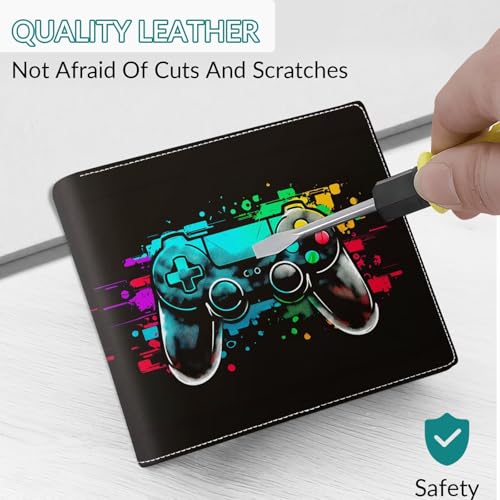 Image of Boys Wallet Gifts for Gamers Boys Gamepad Leather Wallets Credit Id Card Cash Holder Rfid Blocking Zipper Aesthetic Wallets With Coin Pocket Id Window Teen Gaming Wallets for Gamers Men Boys Teenager