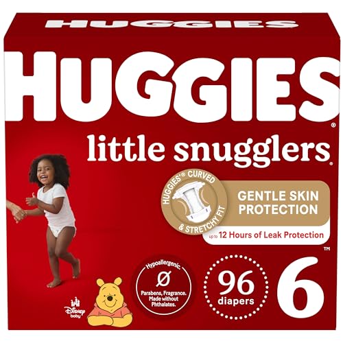 Image of Huggies Size 6 Diapers, Little Snugglers Baby Diapers, Size 6 (35+ lbs), 96 Ct (2 packs of 48)