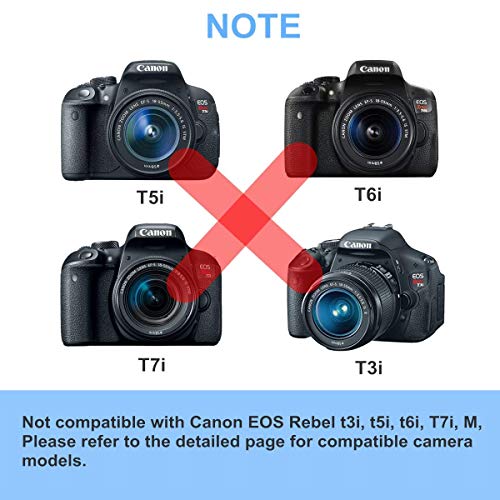 Kimaru ACK-E10 DR-E10 DC Coupler LP-E10 Dummy Battery AC Power Adapter Kit for Canon EOS Rebel T3 T5 T6 T7 1100D 1200D 1300D 1500D 2000D,Kiss X50 X70 X80 X90 Cameras. - Image 3