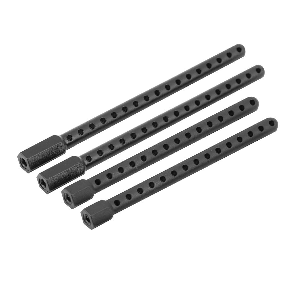 Solid CNC Machined Metal Steering Linkage Rod Set for HSP 94123 RC Car, and Efficient, Suitable for RC Collectors, Black, 4 X Accessories